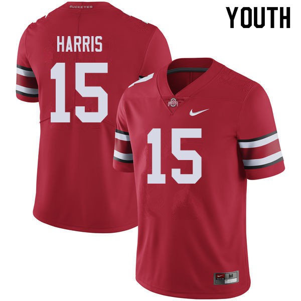 Ohio State Buckeyes #15 Jaylen Harris Youth Football Jersey Red OSU72249